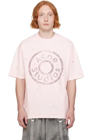 Acne Studios Pink Printed Logo T-Shirt
