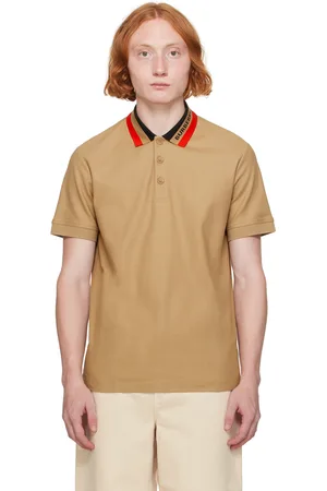 Burberry Beige Spread Collar Polo