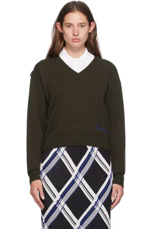 Burberry Green V-Neck Sweater