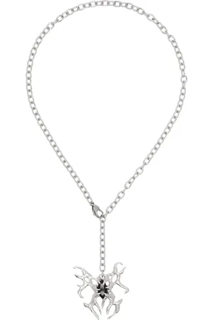 Harlot Hands Silver Warrior Butterfly Pendant Necklace