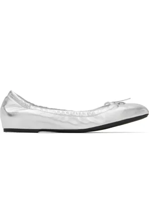 VALENTINO GARAVANI Silver VLogo Signature Ballerina Flats