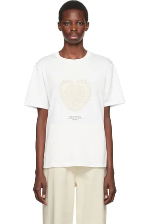 Max Mara White Crochet Appliqué T-Shirt