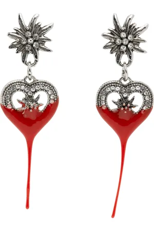 OTTOLINGER Silver & Dipped Flower Heart Earrings