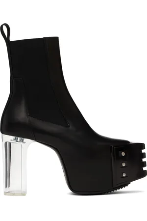 Rick Owens Black Porterville Grilled Kiss 45 Chelsea Boots