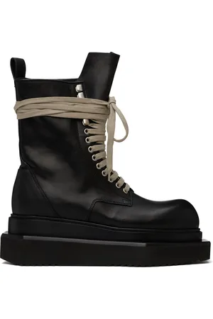 Rick Owens Black Lido Laceup Turbo Cyclops Boots