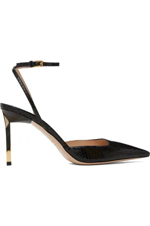 Tom Ford Black Python Slingback Heels