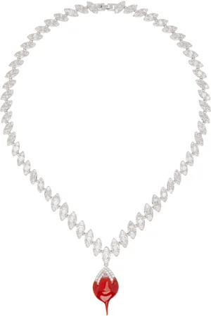 OTTOLINGER SSENSE Exclusive Silver & Red Diamond Dip Necklace