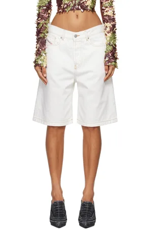 Diesel White De-Sire Denim Shorts