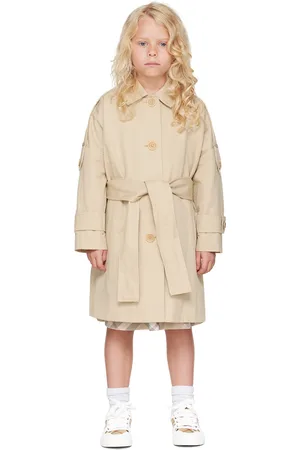 Burberry Kids Beige Nylon & Cotton Car Coat