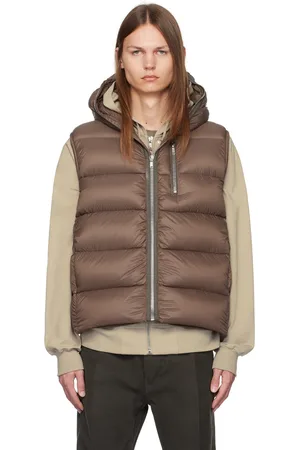 Rick Owens Brown Sealed Down Vest