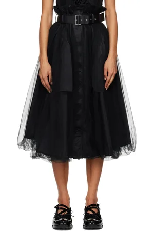 NOIR KEI NINOMIYA Black Belted Reversible Midi Skirt