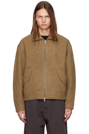 lesugiatelier Brown Wool Bomber Jacket
