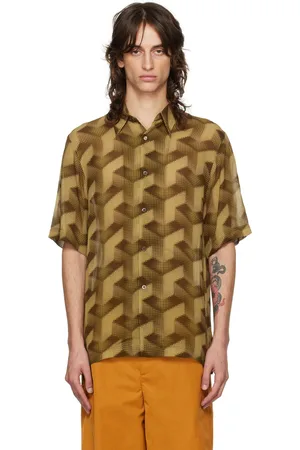 DRIES VAN NOTEN Tan Printed Shirt