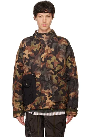 Andersson Bell Green Multi-Pocket Camouflage Quilted Jacket