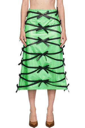 SUPER YAYA Green Reda & Rym Midi Skirt