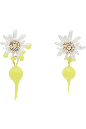 OTTOLINGER Silver & Yellow Dipped Edelweiss Earrings