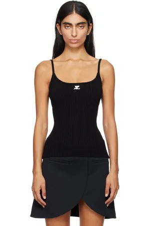 Courrèges Black Rib Knit Tank Top
