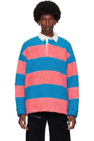Members OF The Rage Blue & Pink Cozy Rugby Long Sleeve Polo
