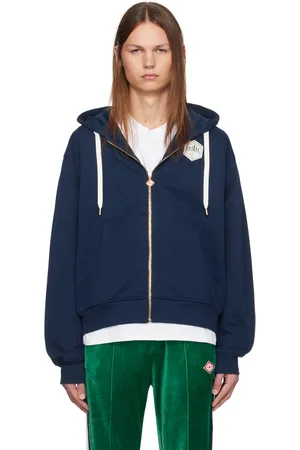 Casablanca Navy Patch Logo Hoodie