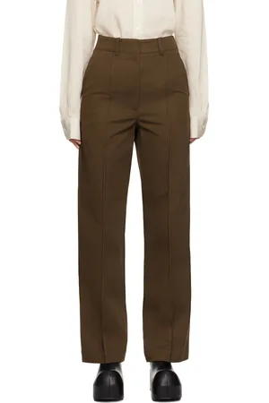 Recto Brown Pinched Seam Trousers
