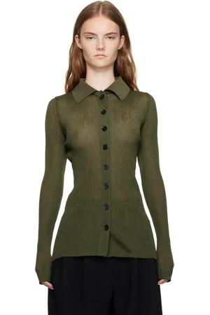 Recto Green Both Sides Opening Cardigan