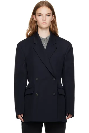 Recto Navy Double-Breasted Blazer