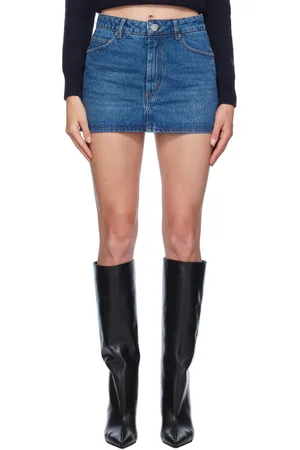 Ami Blue Faded Denim Miniskirt