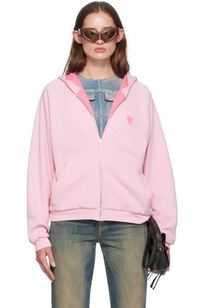 Acne Studios Pink Bow Logo Hoodie