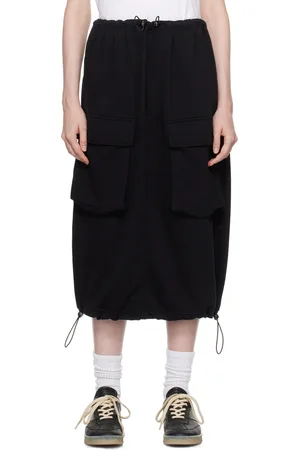 Maison Margiela Black Flap Pocket Midi Skirt