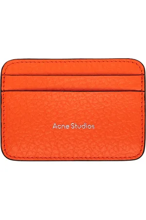 Acne Studios Orange Leather Card Holder