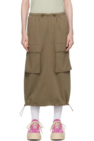 Maison Margiela Khaki Flap Pocket Midi Skirt