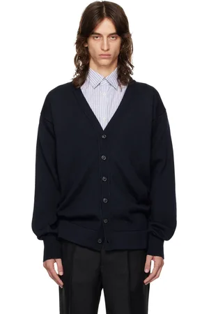 Maison Margiela Navy Virgin Wool Cardigan