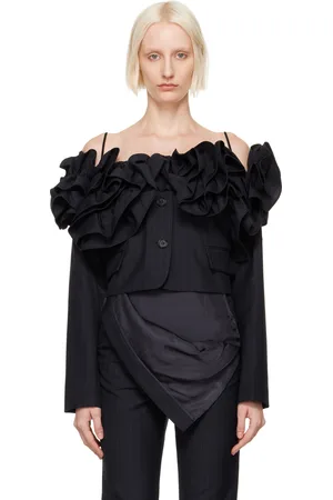 pushBUTTON Off The Shoulder Frill Jacket