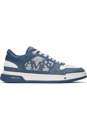 AMIRI White & Blue Vintage Denim Classic Low Sneakers