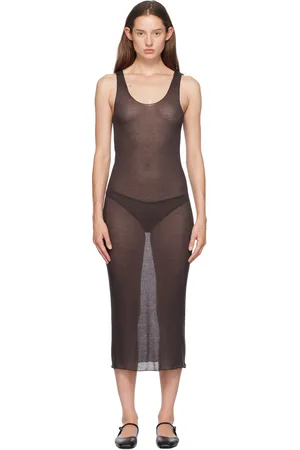 Deiji Studios Brown Knit Singlet Midi Dress
