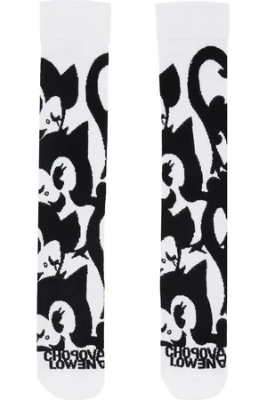 Chopova Lowena White & Black Wink Socks