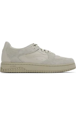 HUGO BOSS Beige Mixed-Material Sneakers