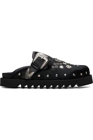 TOGA VIRILIS SSENSE Exclusive Black Eyelet Metal Sabot Slip-On Loafers