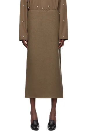 RIER Brown Walker Midi Skirt