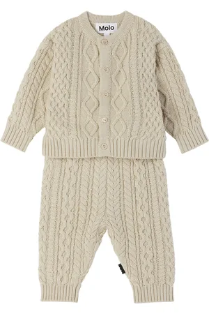 Molo Baby Off-White Breeze Cardigan & Sweatpants Set