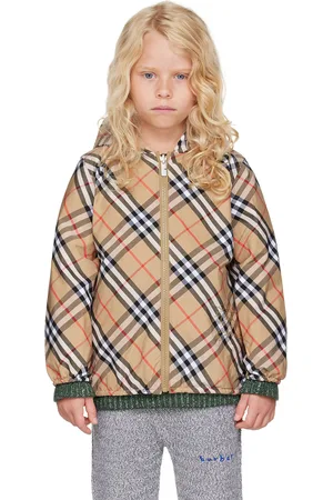 Burberry Kids Beige Check Reversible Jacket