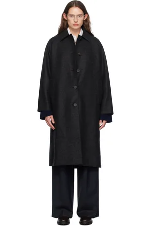 Harris Wharf London Gray Balmacaan Coat