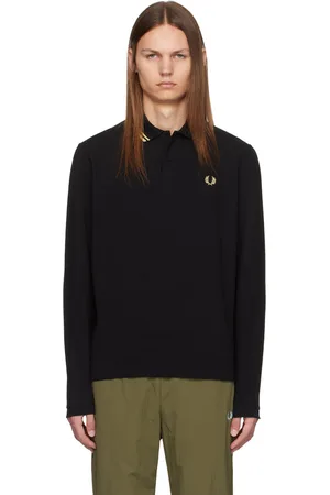 Fred Perry Black Twin Tipped Long Sleeve Polo