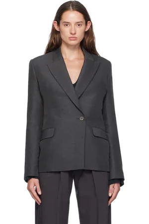 Gia Studios Gray Single Breasted Blazer