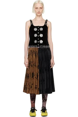 Chopova Lowena Black & Brown Margaret Carabiner Midi Dress