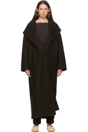 Gia Studios Brown Shawl Lapel Coat