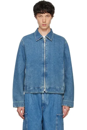 SUNNEI Blue Faded Denim Bomber Jacket
