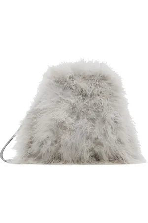 YVES SALOMON Gray Mini Feather Bag