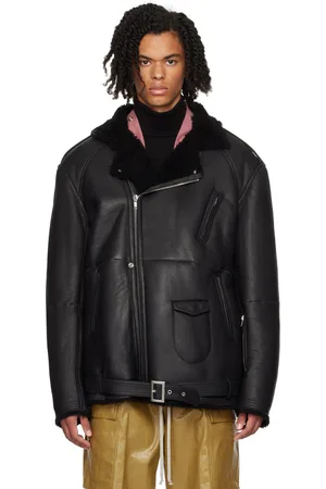Rick Owens Black Porterville Jumbo Luke Stooges Shearling Jacket