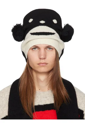WALTER VAN BEIRENDONCK Black & Off-White 9015 Walter Beanie